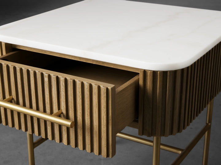 Fanny End Table with Drawer