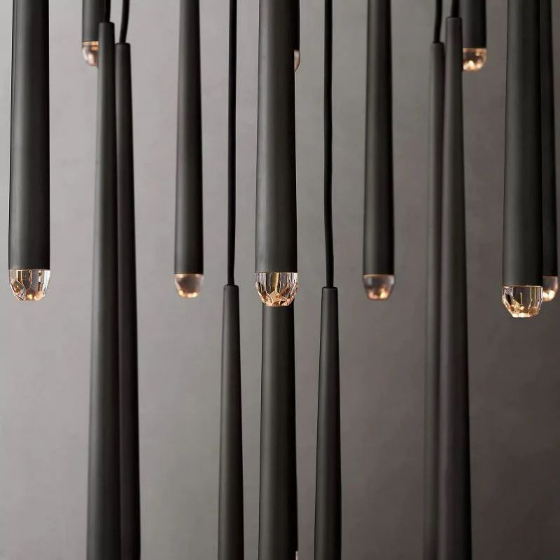 Felicia Meteor Shower Round Tapered Tubular Chandelier 48"