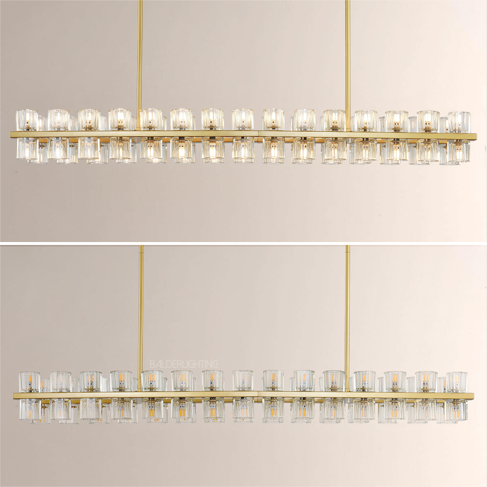 Felix Crystal Rectangular Chandelier 54"