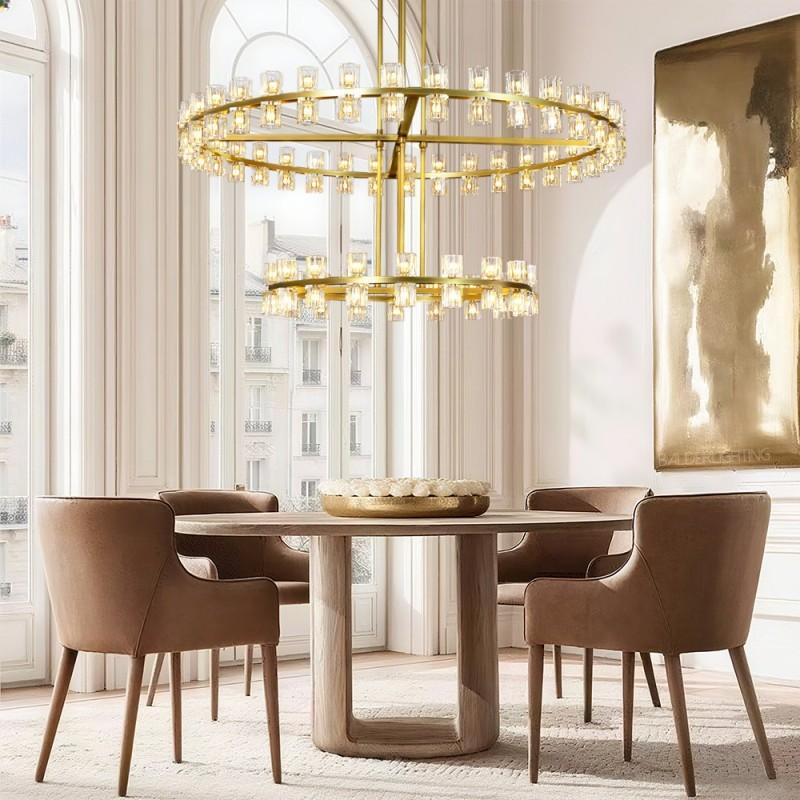 Felix Crystal Shades 2-tier Round Chandelier 60"D