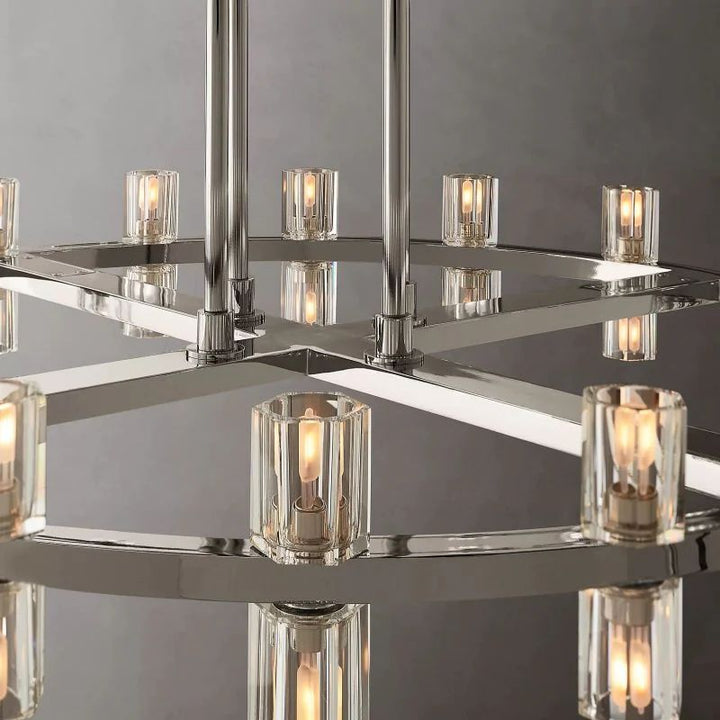 Felix Crystal Shades 2-tier Round Chandelier 60"D