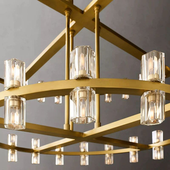 Felix Crystal Shades 2-tier Round Chandelier 60"D