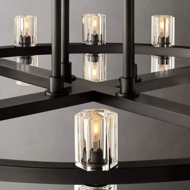 Felix Crystal Shades 2-tier Round Chandelier 60"D