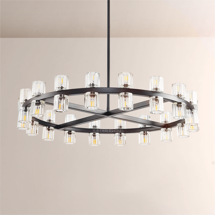 Felix Crystal Shades Round Chandelier 36"