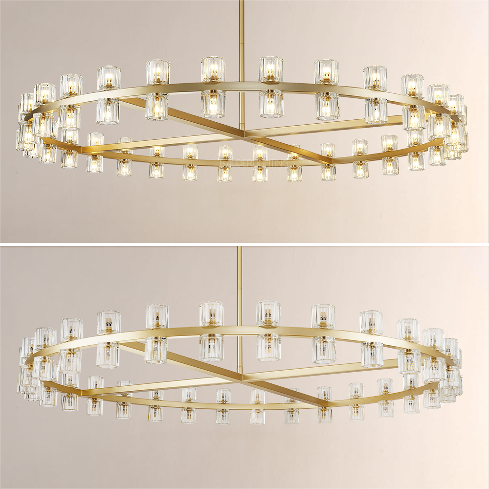 Felix Crystal Shades Round Chandelier 60"