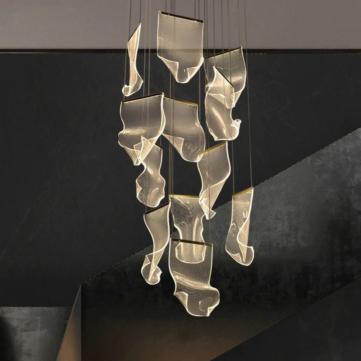 Flame Acrylic Branch Chandelier