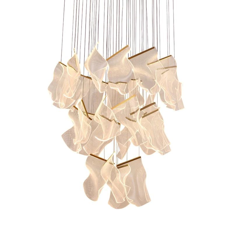 Flame Acrylic Branch Chandelier