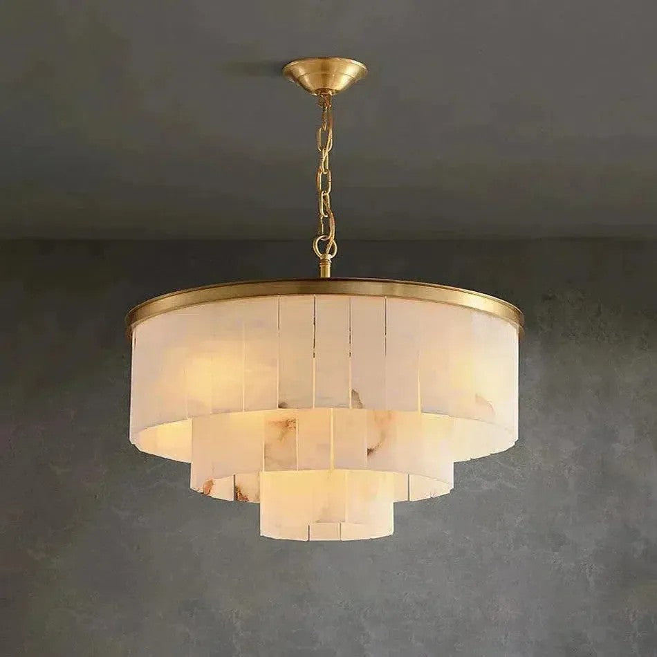 Fliren Alabaster 3 Tier Chandelier