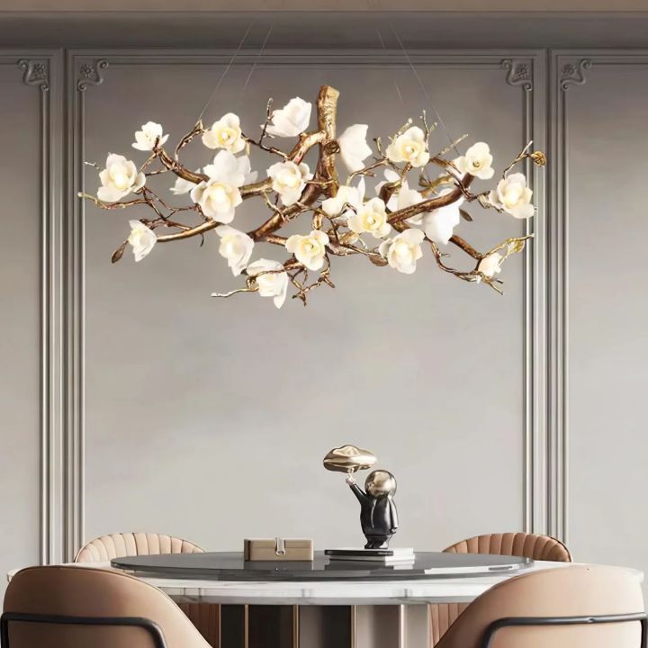 Flower Bloom Branch Ceramic Chandelier