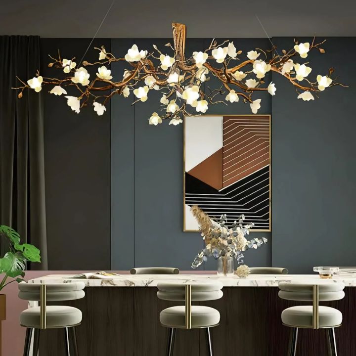 Flower Bloom Branch Ceramic Chandelier