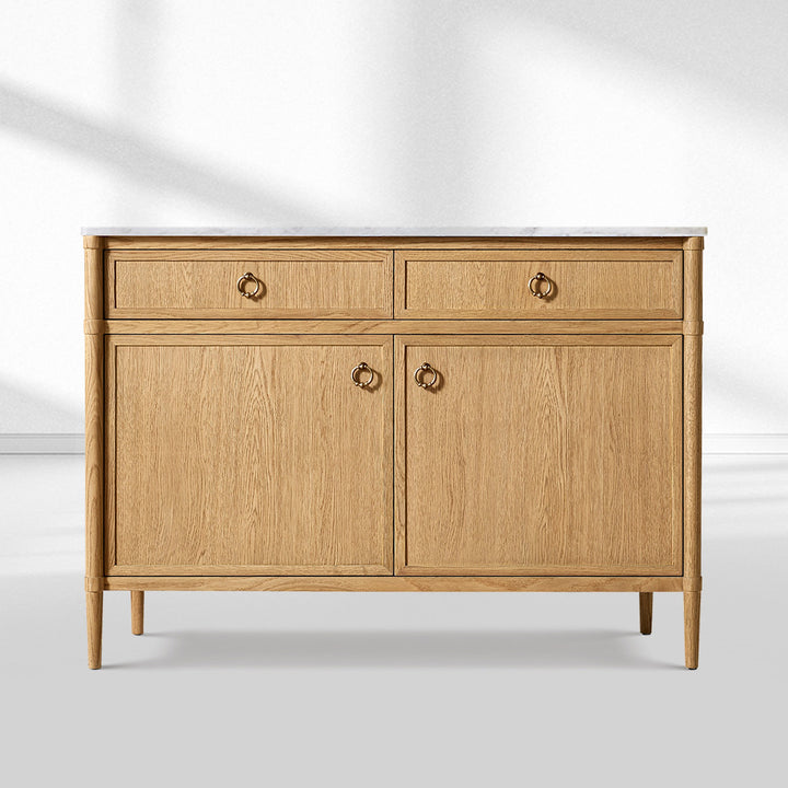 Franois Marble Double-Door Sideboard with Drawers