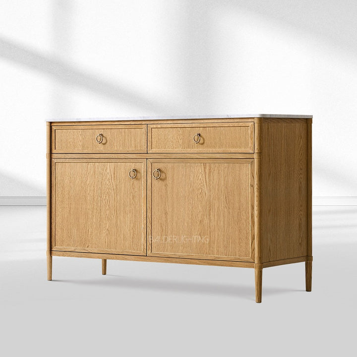 Franois Marble Double-Door Sideboard with Drawers