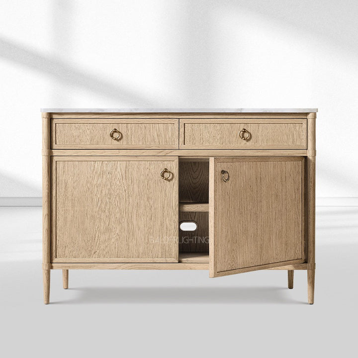 Franois Marble Double-Door Sideboard with Drawers