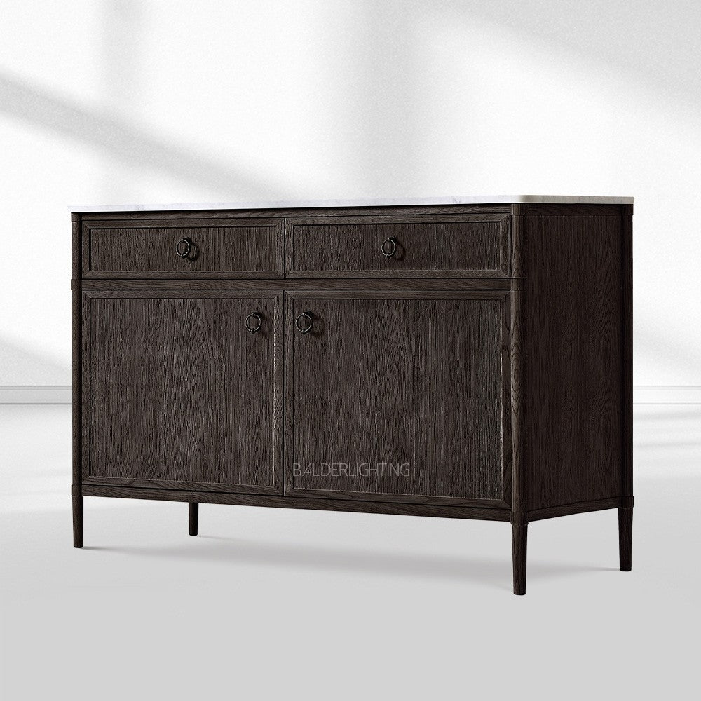 Franois Marble Double-Door Sideboard with Drawers