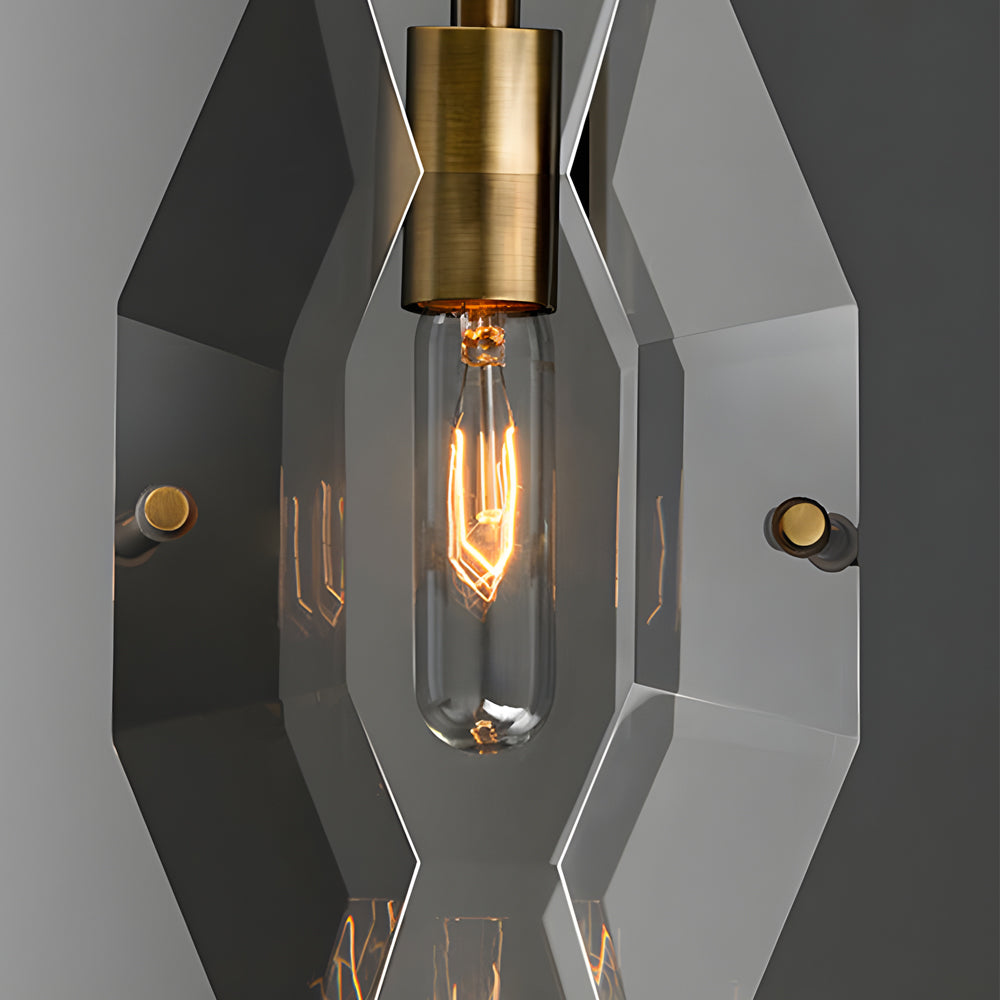Frink Modern Faceted Smoke Crystal Pendant Light