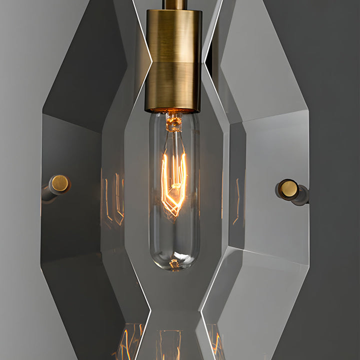 Frink Modern Faceted Smoke Crystal Pendant Light