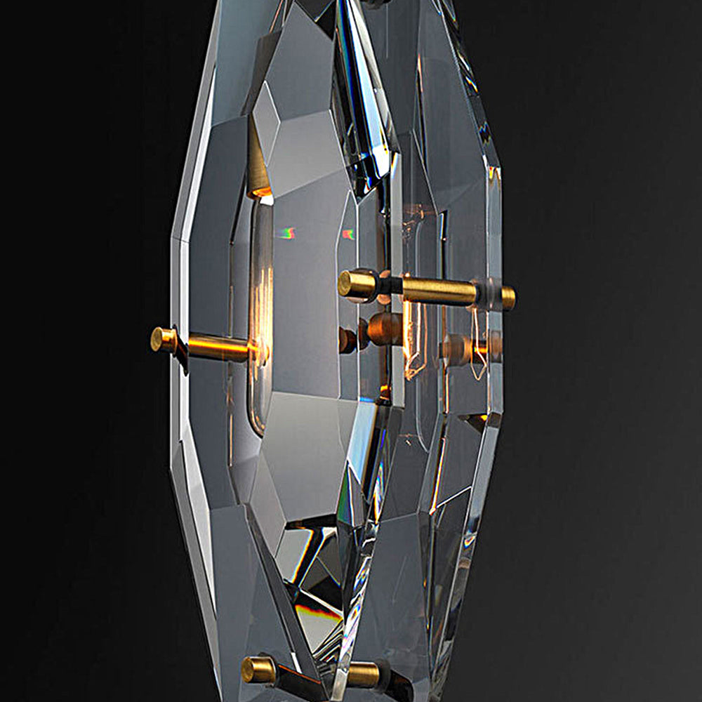 Frink Modern Faceted Smoke Crystal Pendant Light