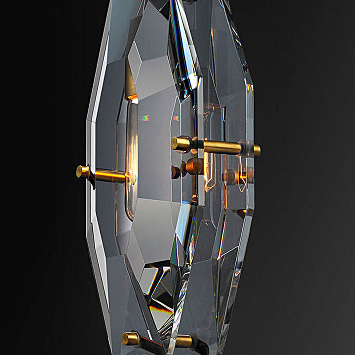 Frink Modern Faceted Smoke Crystal Pendant Light