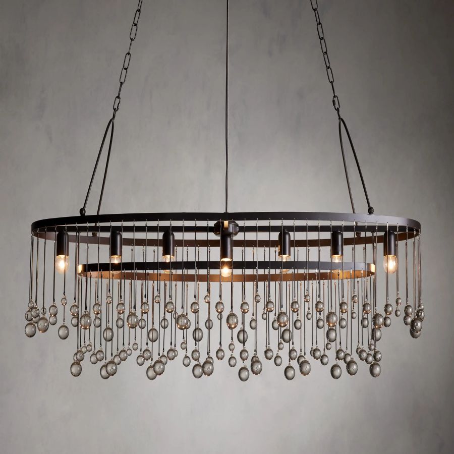 Hanson Oval Glass Chandelier for Dining Room