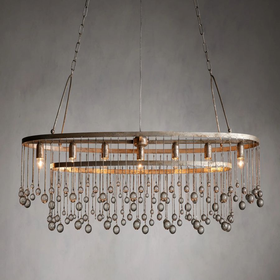 Hanson Oval Glass Chandelier for Dining Room