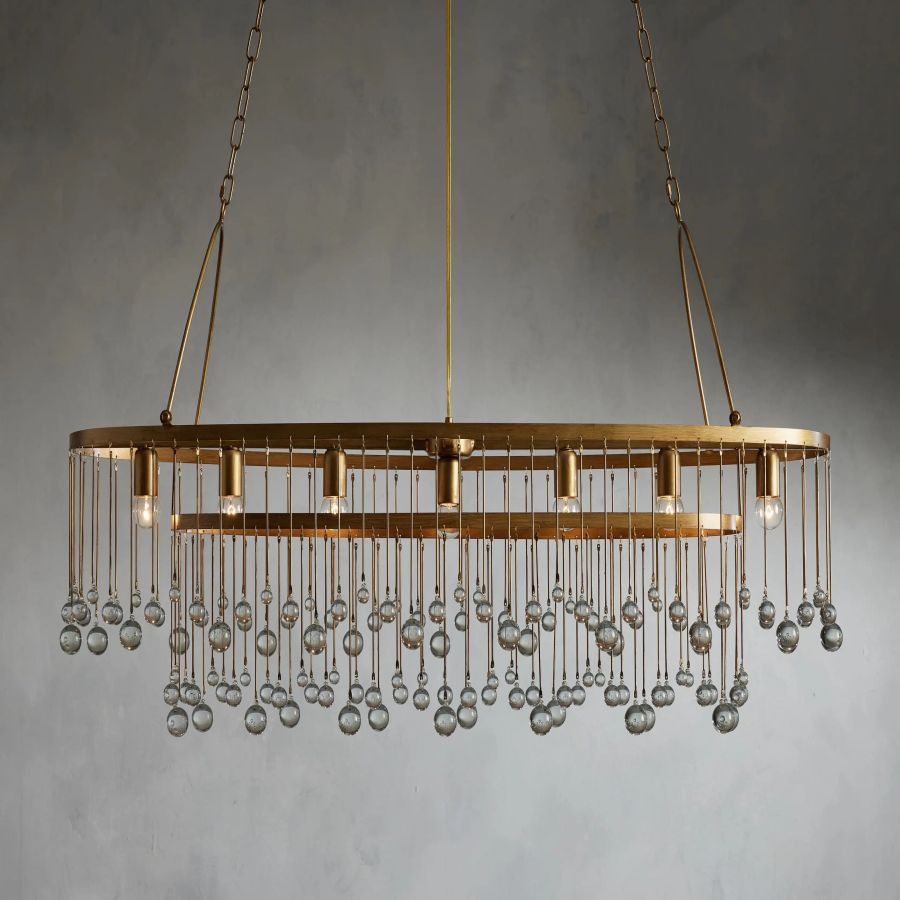 Hanson Oval Glass Chandelier for Dining Room