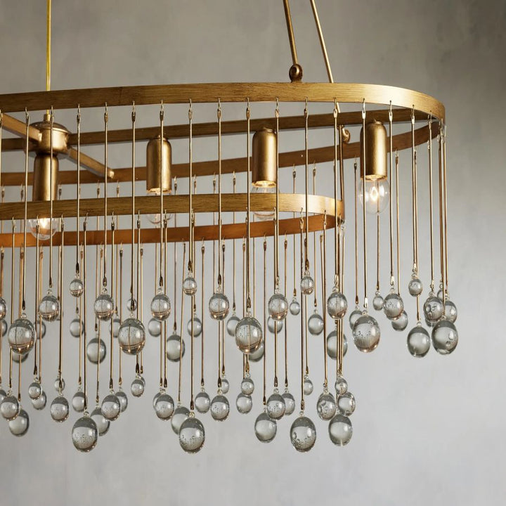 Hanson Oval Glass Chandelier for Dining Room