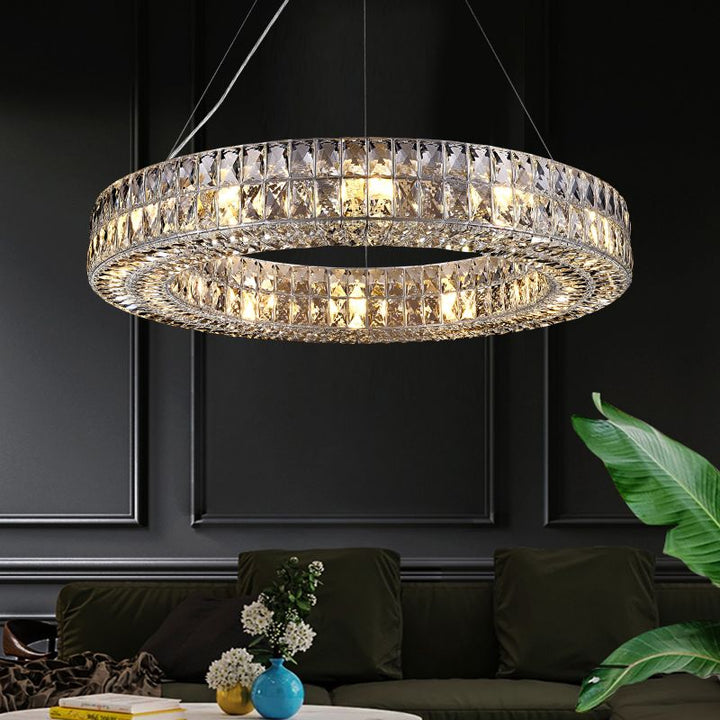 Gadsden Crystal Glass Spiridon Round Chandelier 42"（Customized)