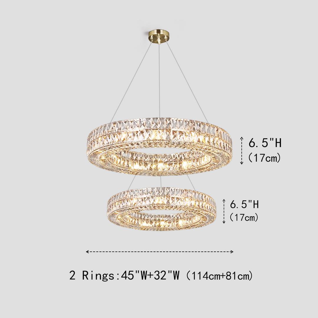 Gadsden Halo Crystal Multi-Tier Ring Chandelier