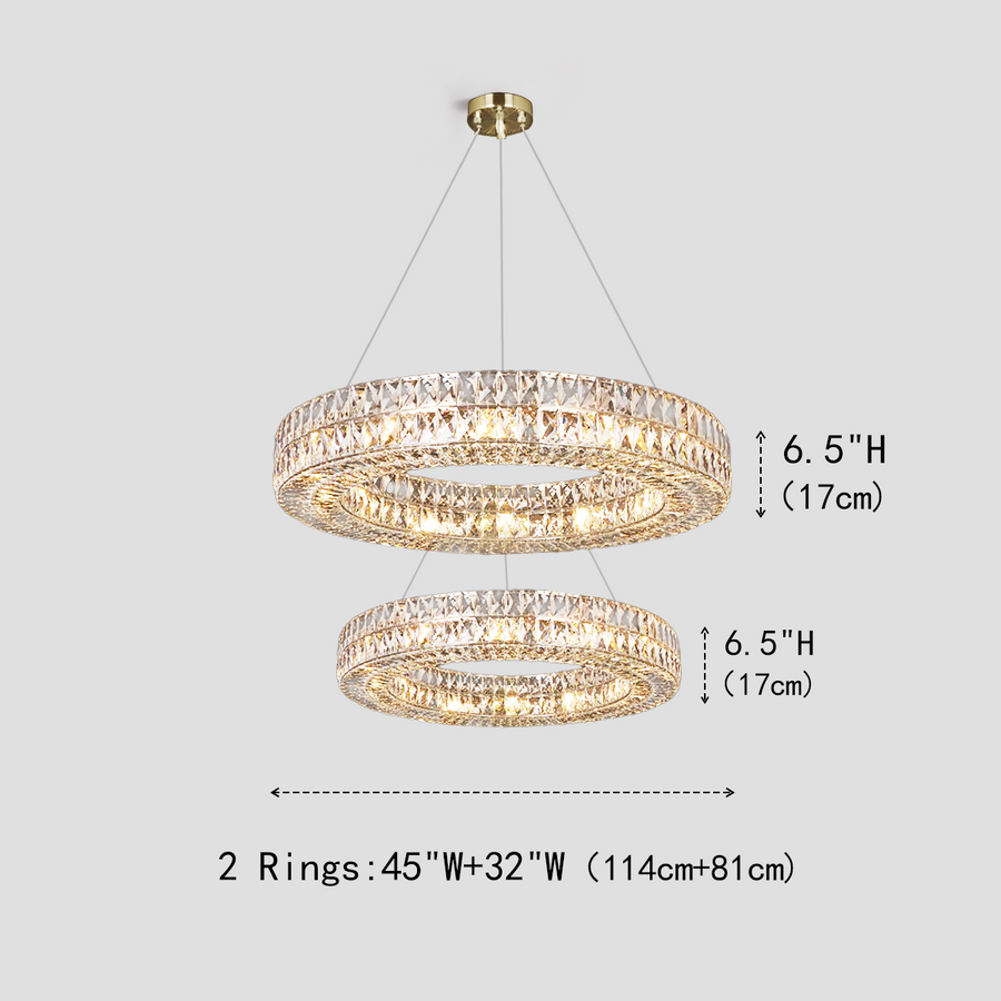Gadsden Halo Crystal Multi-Tier Ring Chandelier