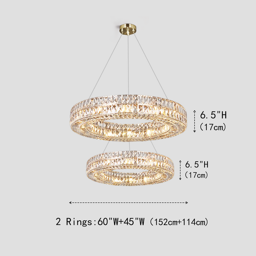 Gadsden Halo Crystal Multi-Tier Ring Chandelier