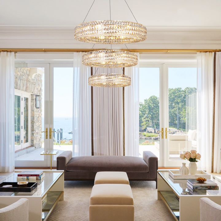 Gadsden Halo Crystal Multi-Tier Ring Chandelier
