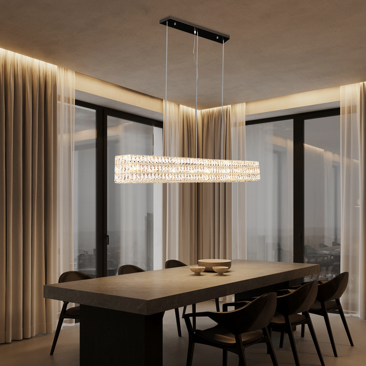 Gadsden Halo Rectangular Crystal Chandelier