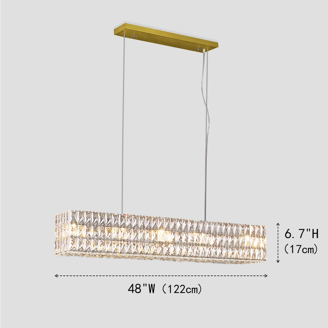 Gadsden Halo Rectangular Crystal Chandelier