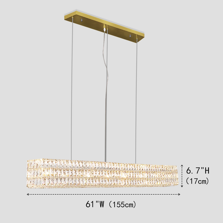 Gadsden Halo Rectangular Crystal Chandelier