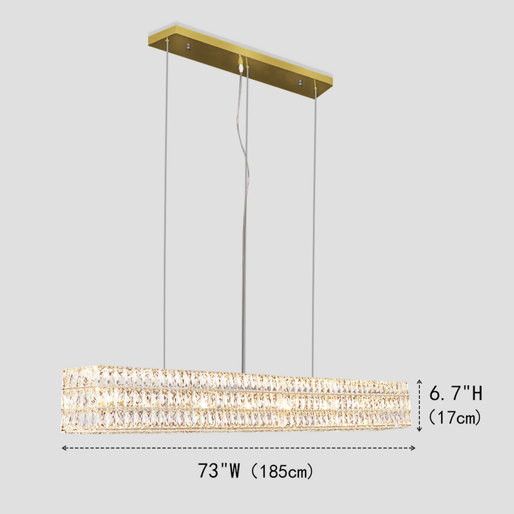 Gadsden Halo Rectangular Crystal Chandelier