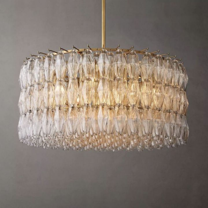 Vicky Clear Glass Round Chandelier 37"