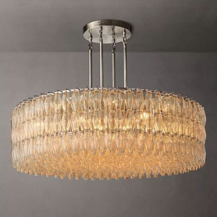 Vicky Clear Glass Round Chandelier 62"