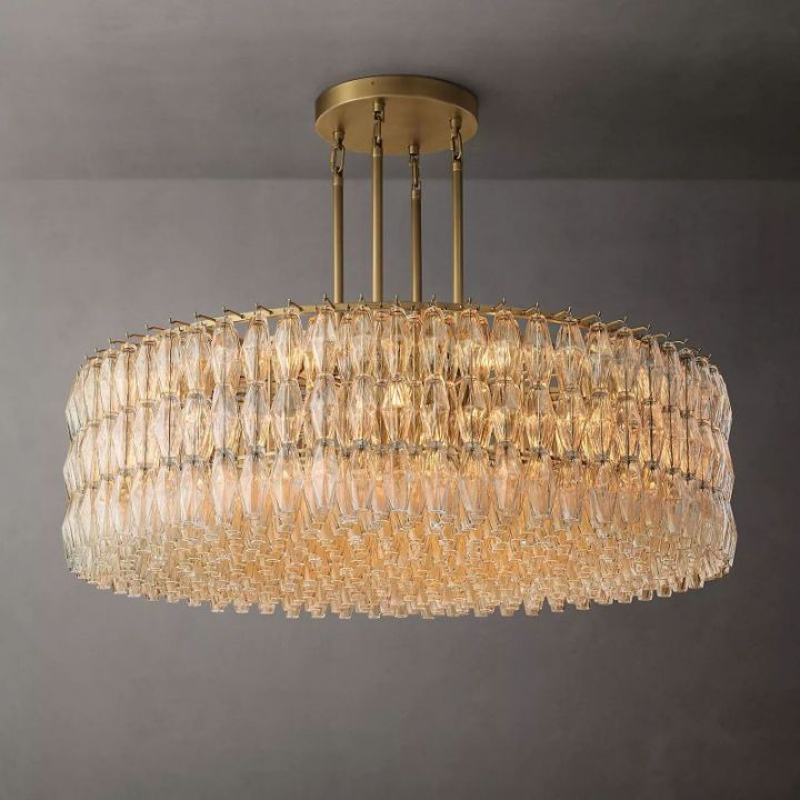 Vicky Clear Glass Round Chandelier 62"