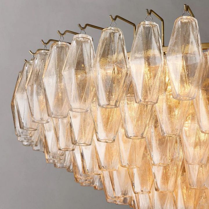 Vicky Clear Glass Tiered Round Chandelier 37"