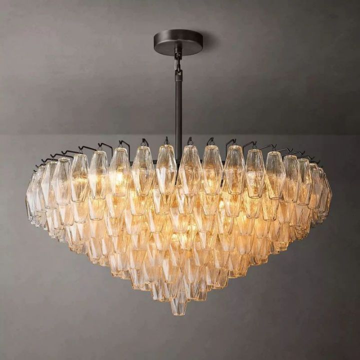 Vicky Clear Glass Tiered Round Chandelier 37"