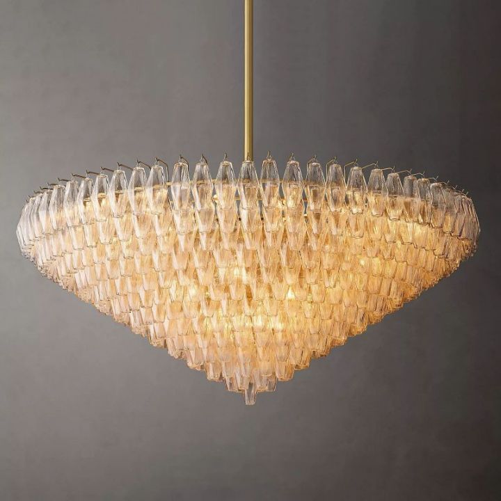 Vicky Clear Glass Tiered Round Chandelier 62"