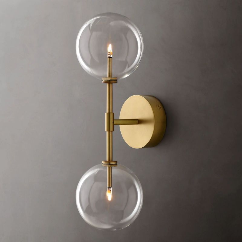 Gale Glass Globe Linear Bedroom Sconce
