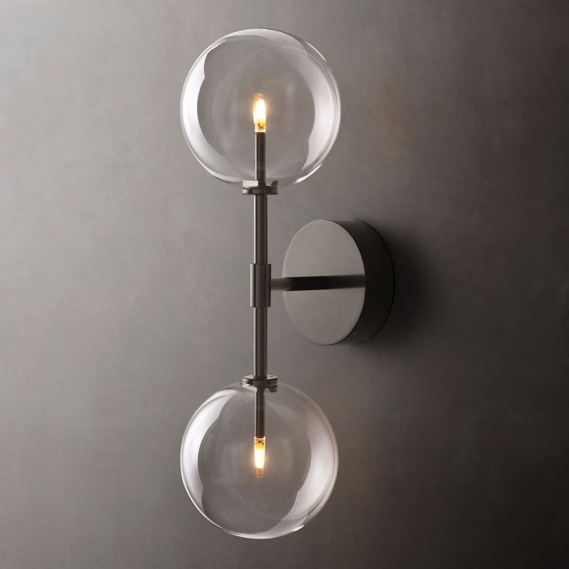 Gale Glass Globe Linear Bedroom Sconce