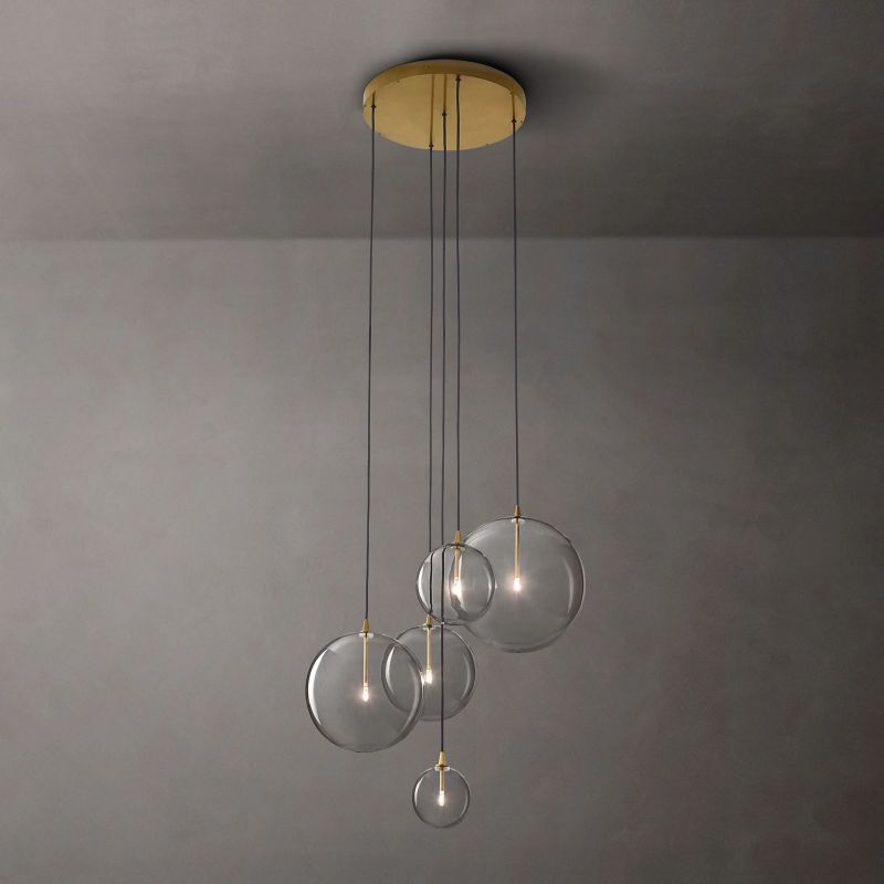 Gale Glass Globe Mobile Cluster  Bed Room Chandelier 28"