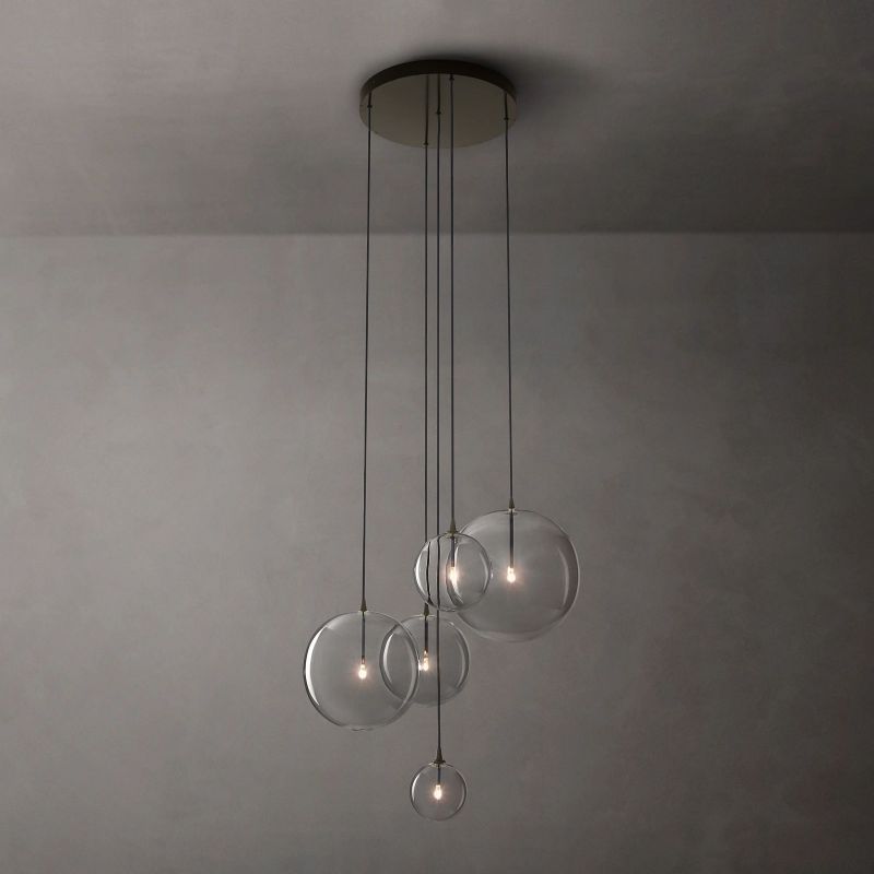 Gale Glass Globe Mobile Cluster  Bed Room Chandelier 28"