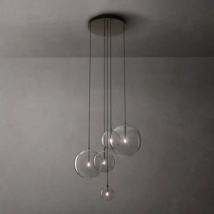 Gale Glass Globe Mobile Cluster  Bed Room Chandelier 28"