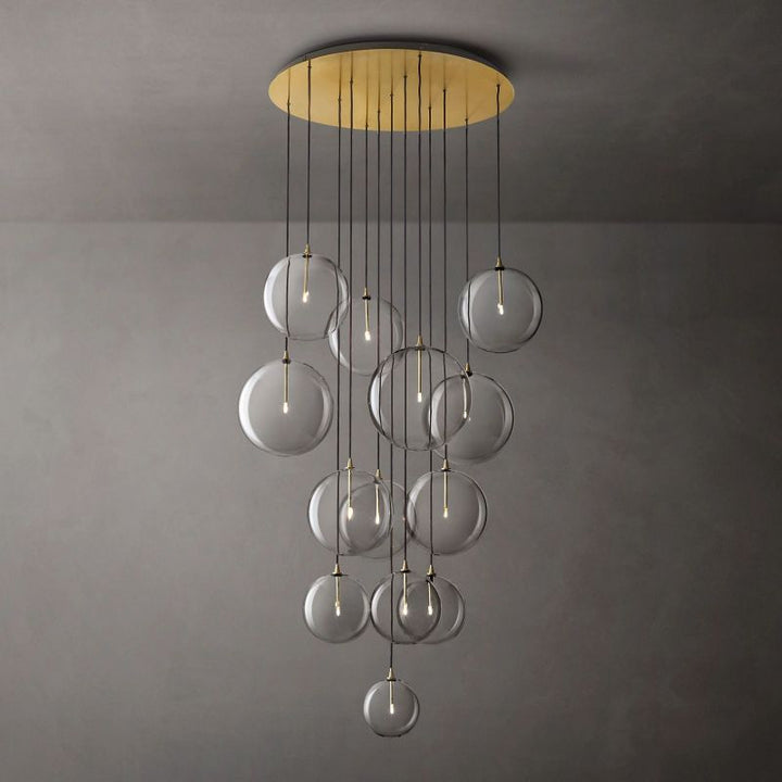 Gale Glass Globe Mobile Cluster  Living Room Chandelier 44"