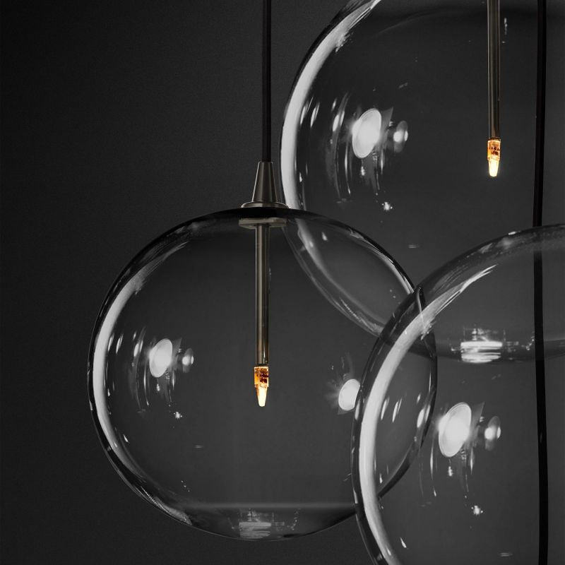 Gale Glass Globe Mobile Cluster  Living Room Chandelier 44"