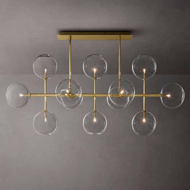 Gale Glass Globe Mobile Linear  Living Room Chandelier 58"