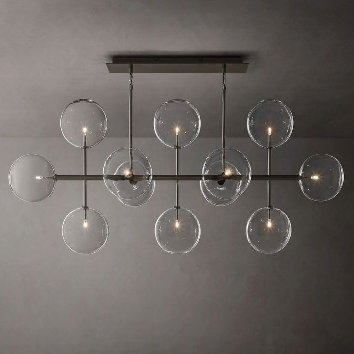 Gale Glass Globe Mobile Linear  Living Room Chandelier 58"